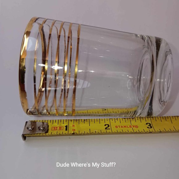 GOLD RIM 4-OUNCE SHOT GLASS - MEASURES 3" x 2" - PARTY TIME - YES 4 OUNCES!!! - Picture 4 of 4